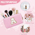 Personalized Initial Preppy Patch Makeup Bag, Small Travel Pink Cute Cosmetic Pouch Makeup Organizer Toiletry Zipper Pouch, Monogram Waterproof PU...