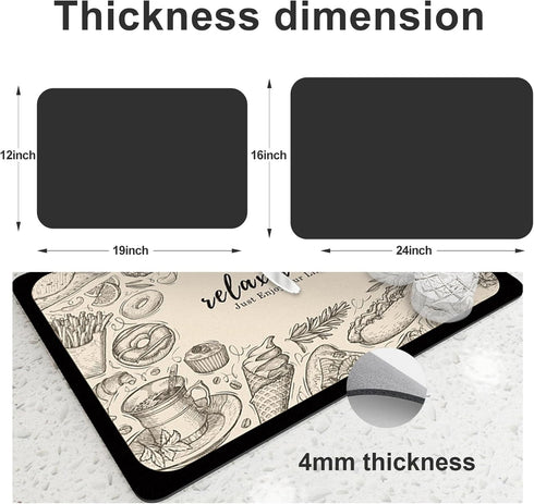 Dish Drying Mat for Kitchen Counter,Coffee Mat Super Absorbent Drying Mat,Drying Kitchen Mat Bar Mats for Countertop Coffee Bar Accessories (Style...