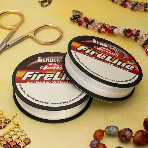 The Beadsmith Fireline by Berkley – Micro-Fused Braided Thread – 6lb. Test, 006”/.15mm Diameter, 50 Yard Spool, Crystal Color – Super Strong Strin...