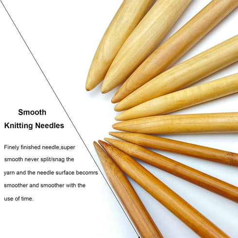 Weabetfu Bamboo Knitting Needle Straight Single Pointed 13.8-inch Length Knitting Needles for Handmade DIY Knitting,US Size 8(5mm)......