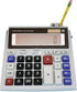 Lily's Home Large Desktop Calculator with Built-in Pen and Pencil Holder. 12-Digit Large Display, Dual Power Battery and Solar - Ideal for School ...
