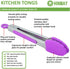 Small Kitchen Tongs 7 Inch Mini Silicone Appetizers Tongs, Set of 3 (Purple)...