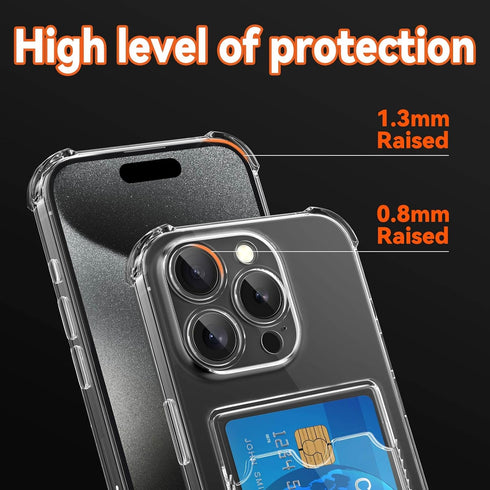 Design for iPhone 12 Pro Case with Card Holder, Wallet Case Clear Slim Soft Protective Cover Shockproof Anti-Scratch Phone Card Case for iPhone 12...