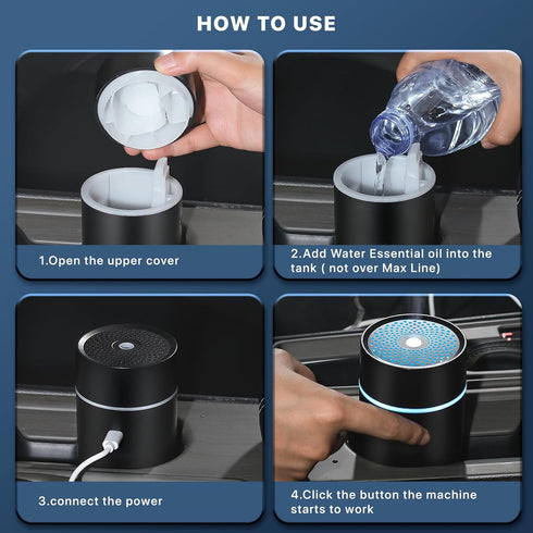 Car diffusers for Essential Oils? Fragrance car Air fresheners,USB-Powered Mini Ultrasonic Mist Humidifier Essential Oil Diffuser for Vehicle...