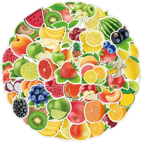 Fruits Stickers|50 Pcs Fruits Waterproof Vinyl Decals for Water Bottles Laptop Refrigerator Luggage Cup Computer Mobile Phone Décor...