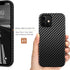 Tasikar Compatible with iPhone 12 Mini Case Carbon Fiber Leather Design with TPU Hybrid Slim Case (Black)...