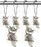 Country Shower Curtain Hooks - Rust Proof Brushed Nickel Rings with Owl Pendant Accessories Set - Decorative Metal Shower Curtain Hooks and Rings ...