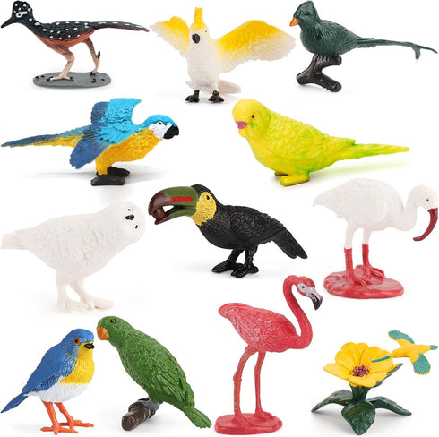 ONEST 13 Pieces Mini Bird Figurines Playset Hand Painted Tiny Birds Realistic Detailed Resin Bird Figures Toys Small Bird Figurines for Kids Adult...