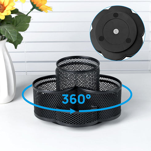 Pen Holder for Desk, Rotating Pencil Holder, Cup Holder for Desk Office Pen Organizer in Black...