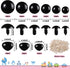 360 Pcs Large Plastic Safety Eyes and Noses 12-30mm Assorted Sizes with Washers for Crochet Big Stuffed Animals Needle Felting Crafts Dolls DIY, B...