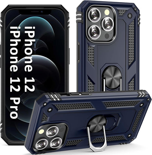 ADDIT for iPhone 12 Case,iPhone 12 Pro Case,with Kickstand Ring,Adjustable Stand,Military Grade,Heavy Duty Protection,Shockproof,Anti-Fingerprint,...