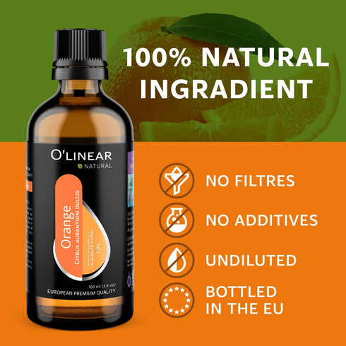 O'Linear Orange Essential Oil for Diffuser Air Humidifiers, 3.4 Fl Oz, Pure, Scented, Aromatherapy...