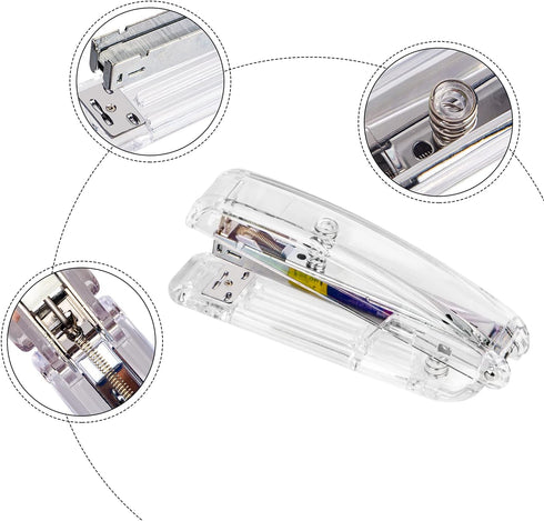 Transparent Desk Acrylic Stapler for Office - Silver Color...