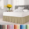 Wrap Around Dust Ruffle Bed Skirt - Beige - for King Size Beds with 15 Inch Drop - Easy Fit Elastic Strap - Adjustable Pleated Bedskirt w/Brushed ...