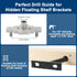 Floating Shelf Bracket Dowel Jig Kit with 1/2" x 9" Drill Bit, Self Centering Straight Hole Drill Guide for Installing Floating Shelf Hidden Brack...