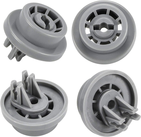 APPLIANCEMATES DD66-00023A Roller Lower Dish Rack for Samsung Dishwasher Dishrack Lower Wheels and Mounting Clip 4-Pack, Replacement Part PS4222532, AP4342187, 2002711
