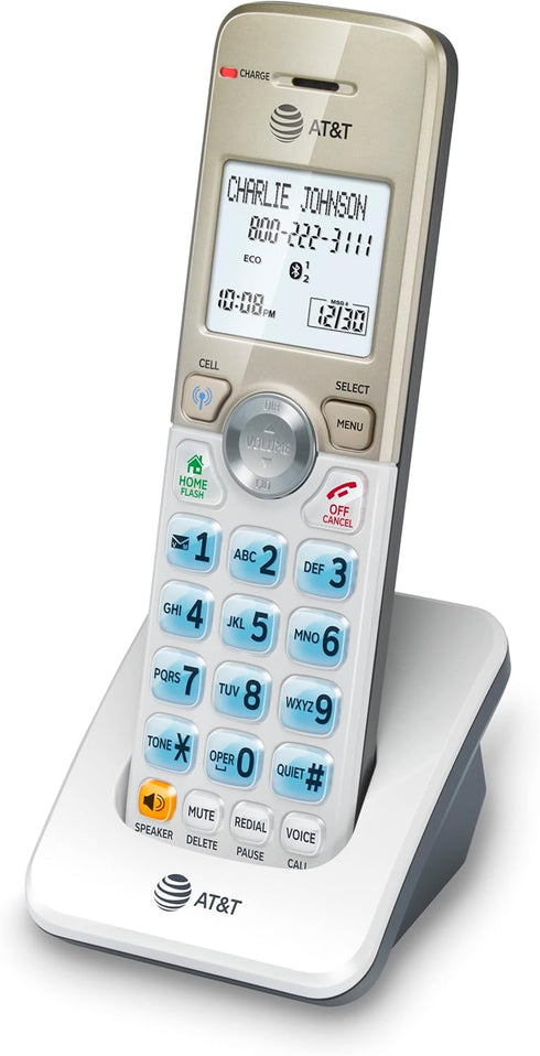 AT&T DL70019 Accessory Handset for DL72x19 Phone with Bluetooth Connect to Cell, Call Blocking, 1.8" Backlit Screen, Big Buttons, intercom, and Un...