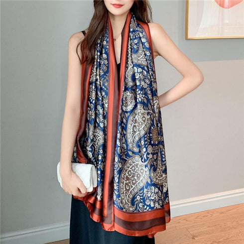 Fashion Scarves Scarf Silk Feeling Scarves Long Lightweight Sunscreen Shawls for Women...