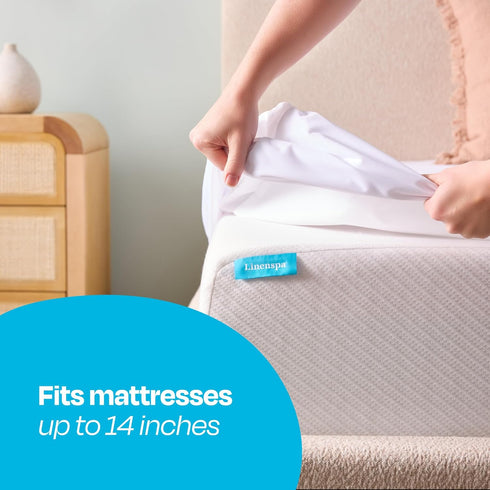 Linenspa Mattress Protector Twin XL - Waterproof, Breathable, Deep Pocket Fitted Sheet Style...
