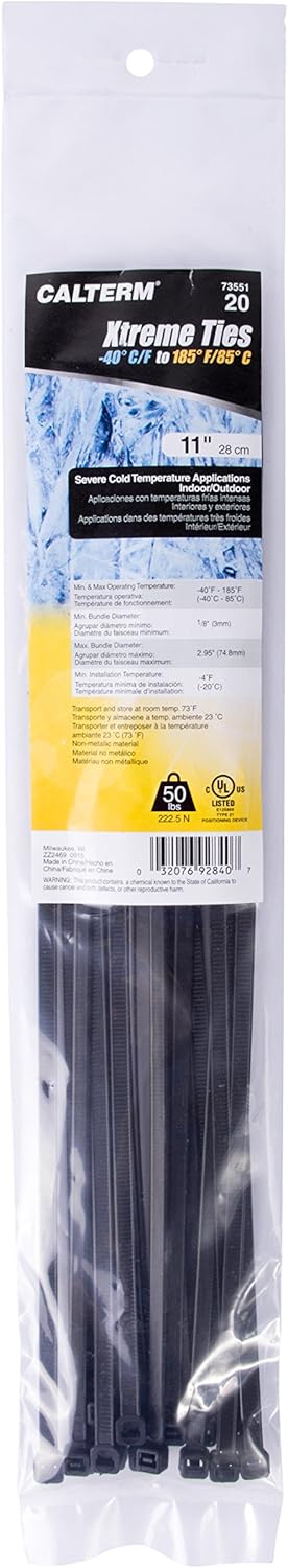 Gardner Bender 45-515UVB Heavy-Duty Cable Tie, 15 Inch., 120 lbs. Tensile Strength, Tensile Strength, Wire / Cord Management Industrial / Outdoor ...