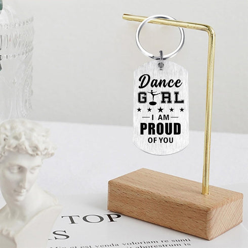 Laluminter Dancer Gifts for Girls Women - Dance Girl I Am Proud of You- Dancing Girl Keychain for Dancer Lovers Daughter...