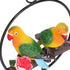 Hanging Parrot Sculpture, Parrot Statue On Metal Ring Garden Bird Hanging Chain Statue Decor for Patio Home Garden...