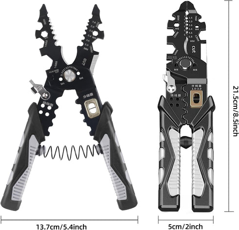 25-in-1 Multifunction Wire Strippers Electeical, 8 inch Wire Crimping Tool, Wire Cutter, Professional Electrician Pliers Tools and Cable Stripper ...
