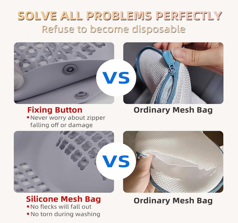 Bra Washing Bag for Laundry, Silicone Lingerie Bags for Washing Delicates, Laundry Bag Washing Machine & Dryer Washing Bags for A-38D Cup Bras, Ma...