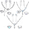 12 Pcs Y2k Necklace Jewelry Set Y2k Star Moonstone Accessories Irregular Pendant Earrings Dangling Silver Y2k Rings Aesthetic Crystal Jewelry Gift...