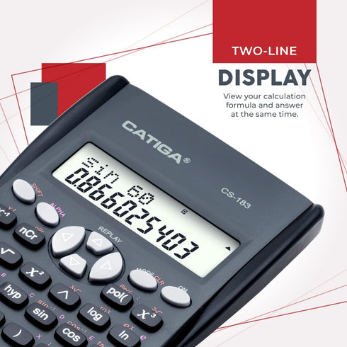 CATIGA Scientific Calculator 2 Line - for Math (Algebra and Trigonometry), Science, Statistics, Engineering, Physics, Business Class, Over 200 Fun...