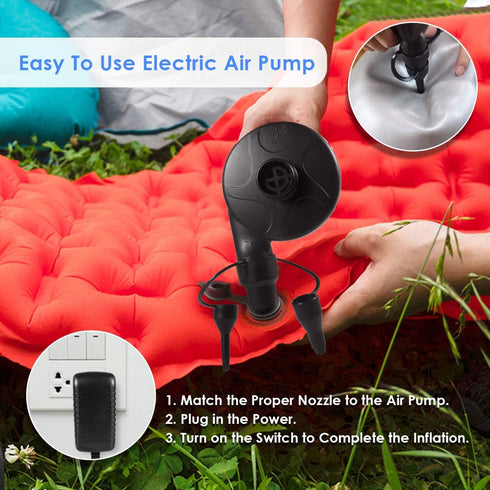 Electric Air Pump, High Power Air Pump Inflator & Deflator Valve with 3 Nozzles, 1.2PSI Pressure Fast Filling Air Pump for Air Mattress, Swimming ...