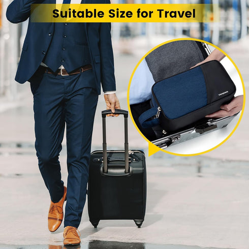 Vorspack Travel Toiletry Bag - Large Toiletry Bag for Men Water Resistant Skincare Bag Dopp Kit for Bathroom Toiletries Accessories Gifts - Navy B...