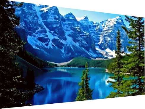 Yunnuo Diamond Art Kits for Adults, Large Diamond Painting Landscape, Mountain Paint by Diamonds with Accessories, Forest Lake Gem Painting for Of...