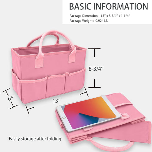 Cupohus Art Organizer Craft Storage Tote Bag with Pockets and Hadles, Oxford Fabric Carrying Caddy for Teacher, Officer, Artist, Students, Travele...