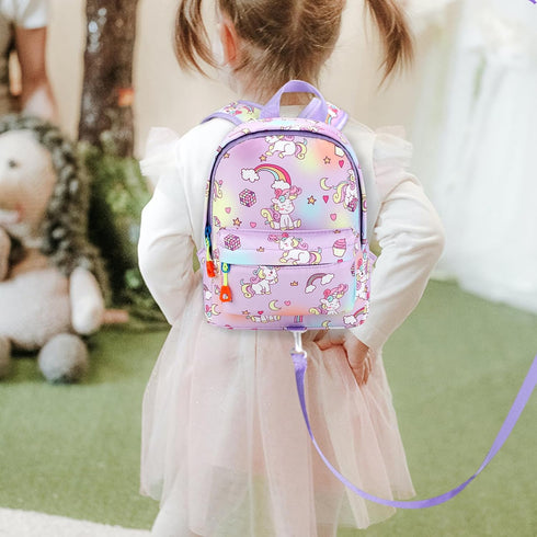 Accmor Toddler Harness Backpack Leash, Mini Unicorn Backpacks with Anti Lost Wrist Link, Cute Child Backpack Walking Leashes Keep Kids Close Rope ...