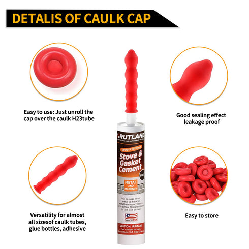 Park Sung Caulk Cap for Seal Caulking Tubes, Caulk Saver Sealer Caps for Caulk,Silicone, Roofing Cement-Red (Pack of 20)...