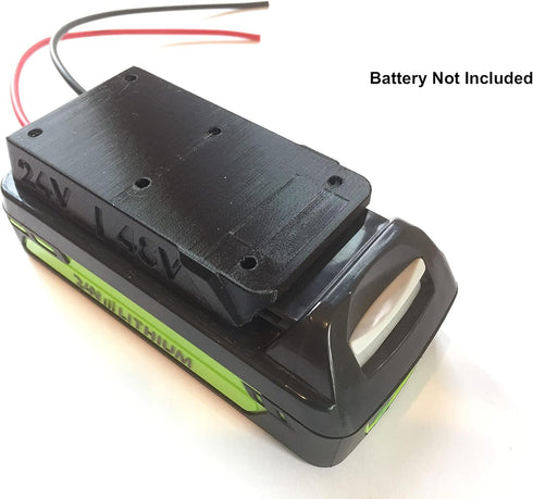 Adapter for greenworks or creabest 24volt Compatible lithitum Battery 12 Gauge, Black...