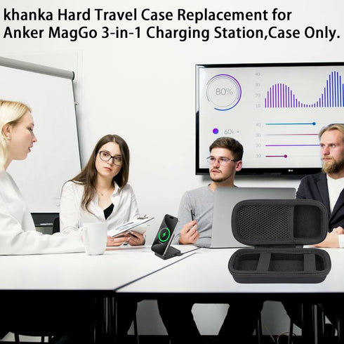 khanka Hard Travel Case Replacement for Anker MagGo 3-in-1 Charging Station,Qi2 Certified 15W MagSafe-Compatible Wireless Charger Stand,Case Only(...