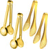 4 PCS Serving Tongs 9 Inch Buffet Tongs Stainless Steel Serving Utensils for Salad Buffet Appetizer Dessert Food Parties, Gold...