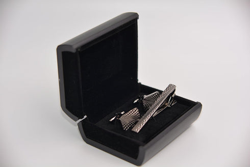 Caesar Titanium Cuff-Links and Tie Clip Set...