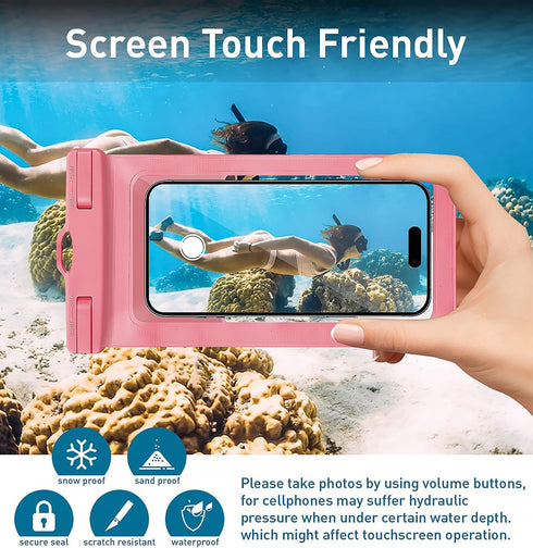 Universal Waterproof Pouch, Large Dry Bag Compatible for iPhone 15 14 13 12 Pro Max XS Plus Samsung Galaxy S22, Waterproof Cellphone Pouch Under W...