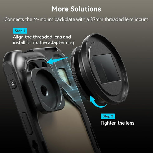SmallRig Universal M-Mount to 37mm Threaded Lens Adapter for SmallRig Phone Cage with M-Mount Lens for iPhone 11/12/ 13/14/ 15 Series - 4395...