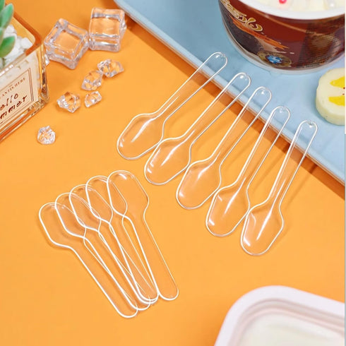 500 Pcs Disposable Clear Plastic Mini Spoons Tasting Spoon Tiny for Jelly Pudding Yogurt Ice Cream Desert Cake Appetizer Party-3 Inch...