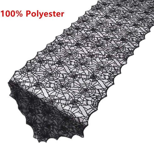 ibohr Halloween Table Runner with Spider Web Lace Festival Table Runner Halloween Table Decoration for Parties & Gatherings, 100% Polyester, 18 X ...