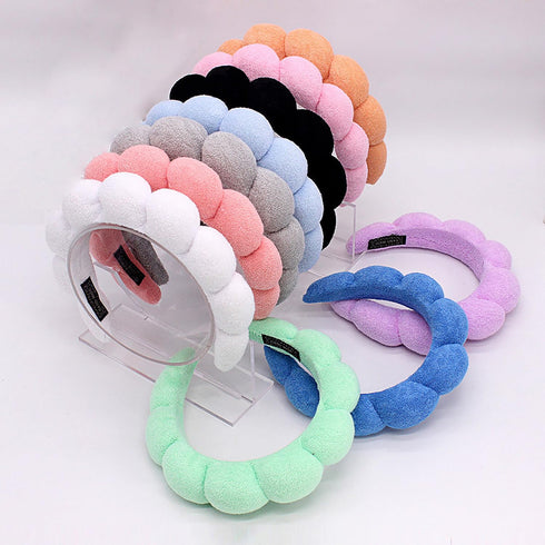 JCL Spa Headband for Washing Face, Terry Cloth Skincare Headband, Puffy Makeup Headband, Sponge Headbands for Women for Washing Face(Blue)...