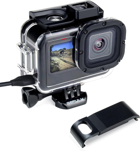 Skeleton Housing Case Side Open Housing Protective Case with Aluminum USB Pass Through Side Door Cover for GoPro Hero 9 10 11 12 Black - Charging ...
