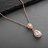 Mariell Rose Gold Cubic Zirconia Crystal Teardrop Bridal Wedding Pendant Necklace, Jewelry for Brides...