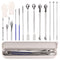 Glarks 17Pcs Capsule Filling Micro Lab Spoon Kits Sampling Spoon Mixing Spatula Laboratory Tiny Mixing Spatula Long Sampling Spoon for Powders Gel...