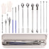Glarks 17Pcs Capsule Filling Micro Lab Spoon Kits Sampling Spoon Mixing Spatula Laboratory Tiny Mixing Spatula Long Sampling Spoon for Powders Gel...