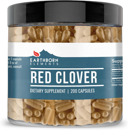 Earthborn Elements Red Clover, 200 Capsules, Pure & Undiluted, No Additives...